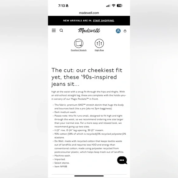 NWT Madewell 90’s Straight Jeans - Picture 5 of 7